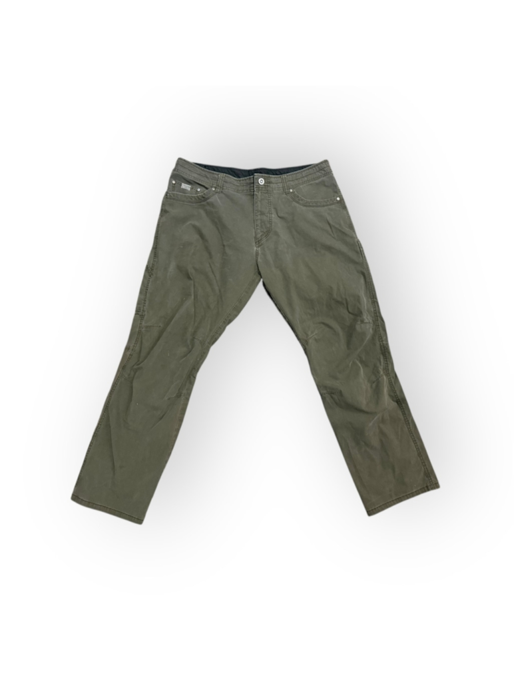 KÜHL REVOLVR Mens Pants 38x32 Olive Green Vintage Patina Dye Stretch Hiking